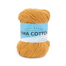 Lion Brand Yarn Pima Cotton Yarn, Mineral Yellow, 1 Skein
