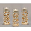 200 Gold Floating Pearls with Matching Gems-Large Sizes-Fills 4 Gallons