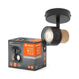 LEDVANCE DECOR Spot Cork, 1 x 3.4 W, 230 lm, Black, Spot Light, Adjustable Heads, Versatile, Indoor Spotlight, Interchangeable LED Lamps, Warm White Light Colour, GU10