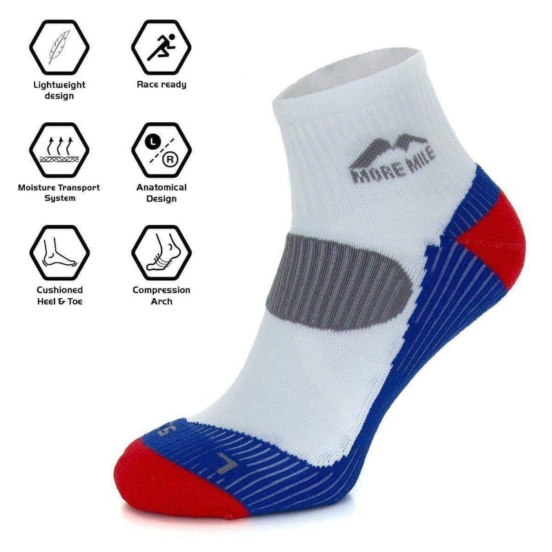 More Mile London (5 Pair Pack) Mens Cushioned Running Socks