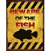 Finger prints - Beware of the fish - Vintage Metal Wall Sign