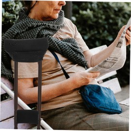 Baluue 2 Sets Adjustable Crutch Supplies Soft Handle Covers Comfortable Armpit Pads for Walking Sticks