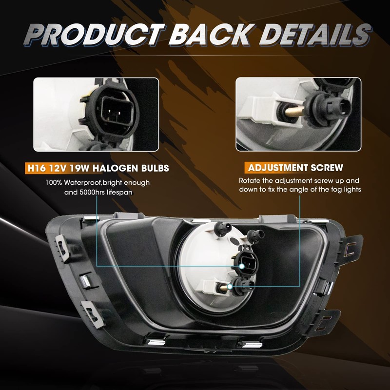 RAPOOSANS Driving Fog Lights Lamps Assembly for 2015-2019 Chevy Colorado