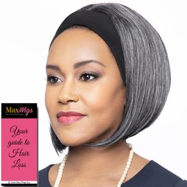 Foxy Silver Wigs Anny Wig Color 34-10" Long Headband Straight Spitcurl Flip Fusion Heat Friendly Synthetic Fiber Womens Lightweight Bundle Hairloss Booklet