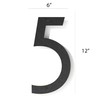 12 Inch Modern Metal House Numbers - Black, Floating, Rust-Proof