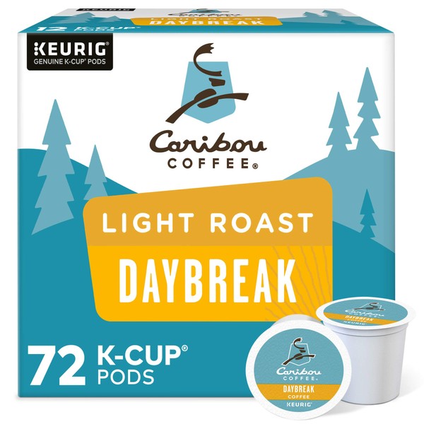 Caribou Coffee Daybreak Morning Blend, Single-Serve Keurig K-Cup Pods, Light Roast Coffee,12 Count (Pack of 6)
