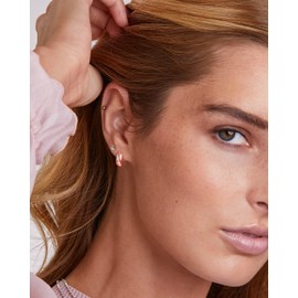 MILLA 14k Gold Huggie Earrings for Women Multipack & Individuals - Ear Huggers Earrings for Women Trendy Y2K Preppy Earrings - Lightweight & Hypoallergenic (Rose Gold Plated / 12 mm - 0.5 in)