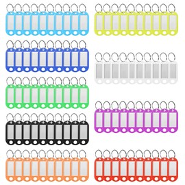 90 Stück Schlüsselanhänger Beschriftbar, 9 Farben, Schlüssel Organizer mit Ring, Schlüssel Beschriftung Anhänger für Auto Zubehör, Beschriftung von Koffern, Haustieren, Schlüsseln