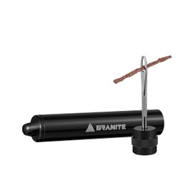 Granite Suture Tire Plug Kit, Compact Tubeless Flat Bicycle Tire Repair Kit with 2 Size Tire Plugs, Fix Mountain Bike and Road Bike Tire Punctures (Black)