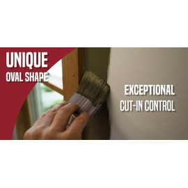 Hyde E-Volution 47322 Pinsel, oval, Polyester SRT Filament, steife Mischung mit Holzgriff, 6,4 cm breit