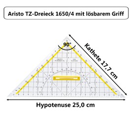 GEOtec "Tz-Dreieck" Set Square Plexiglass , 250 MM, Clear