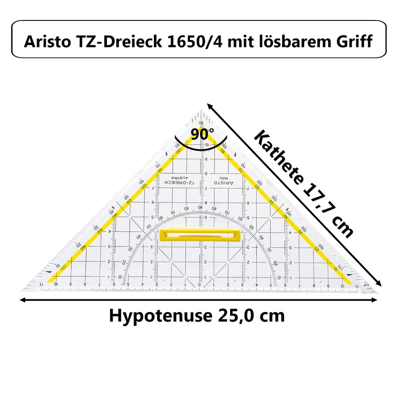 GEOtec "Tz-Dreieck" Set Square Plexiglass , 250 MM, Clear