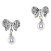 Four Desings Collection Faux Pearl Drops Clear Simulated Rhinestone Post