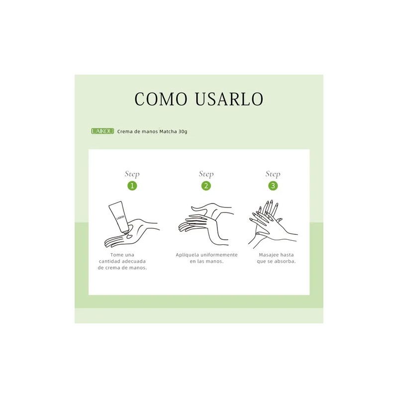 Mzhl Fy Matcha Crema De Manos Hidratante 30g Portátil 1pc