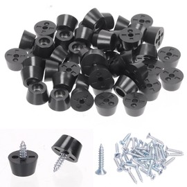 Tanstic 50Pcs Cutting Board Feet Non Slip Rubber Feet Black Rubber Feet Small Rubber Feet with Screws and Screwdriver for Appliances, Furniture