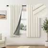 Small Blackout Curtains 54 Inch Length Linen Textured Short Black Out Curtains Room Darkening Curtain for Bedroom Thermal Insulated Cafe Drape for 52-56 Inch Bay Window Back Tab Rod Pocket Cream Ivory