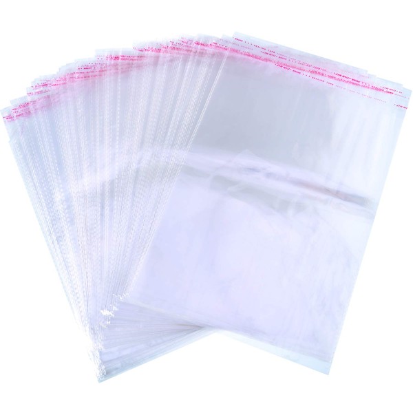 9 X 13 Inch Clear Poly Bags resealable Tshirt Bags Self Seal Cellophane Bags Adhesive Mail Bags for Packaging Clothing Shipping Small Business Boutique()