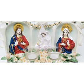 JRose Collections Handcrafted Nativity Holy Ornament Featuring The Holy Family of Mary, Joseph, and Baby Jesus with Tealights for Home Decor Christmas HG19047