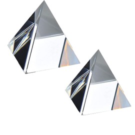 Sonwaha Pyramid Glass Prism 2 Pieces Crystal Prism Optical Glass in Physics Crystal Glass for Sunlight Spectrum and Rainbow Effect