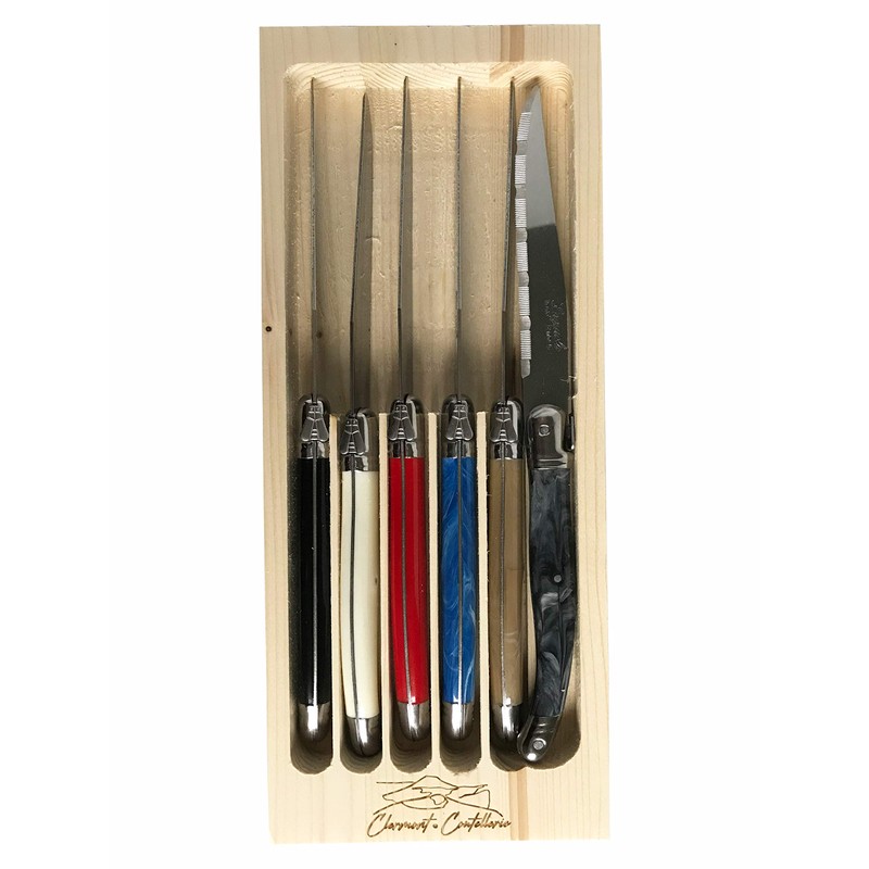 Clermont Coutellerie Laguiole Serrated Edge Sharp Premium Dishwasher Safe Full