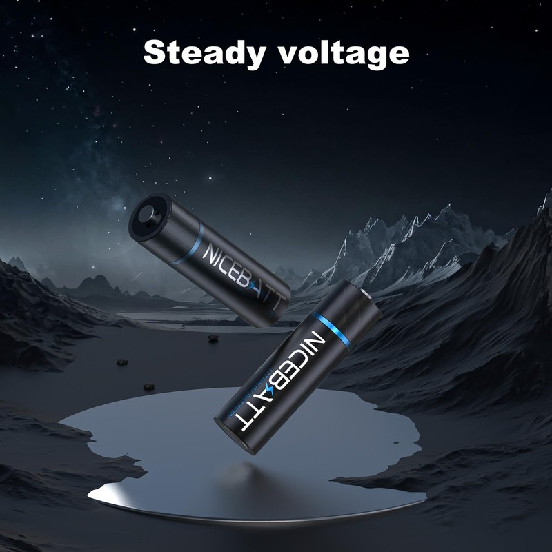 NICEBATT Lithium Batteries AAA, 1200mAh High Capacity, 1.5V Triple A