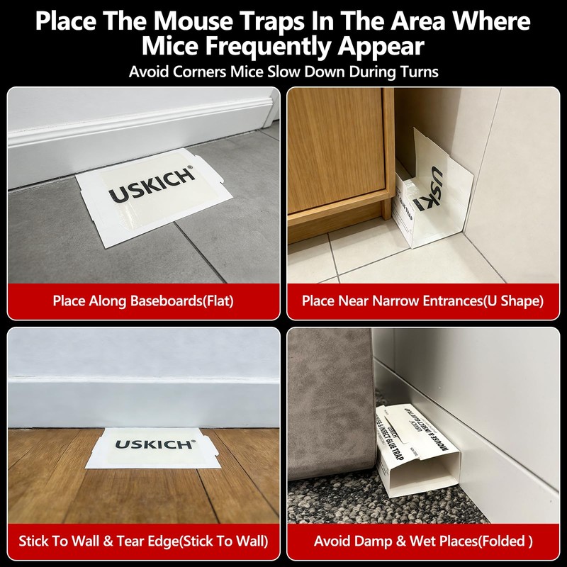 16 Pack Mouse Glue Trap,Mouse Traps Indoor for Home,Adhesive Bugs