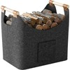 Oenothera 60L Felt Basket, Foldable Wood Basket, Wood Baskets Felt