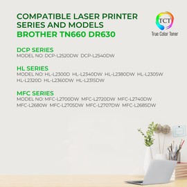 TCT Premium Compatible Toner Cartridge and Drum Unit Replacement for Brother TN660 DR630 works with Brother HL-L2340DW, MFC-L2700DW, DCP-L2520DW L2540DW Printers (2 TN-660, 1 DR-630) - 3 Pack