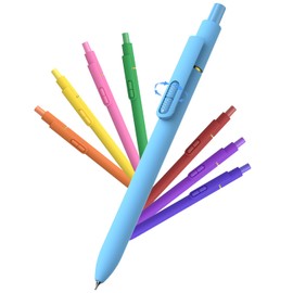 inkipen Colorful Gel Pens, 0.5mm Fine Point Retractable Smooth Writing Pen, Quick Drying Colored Ink Pens for Journaling School Office Supplies, (Dopamine Blue Ink -8pack)