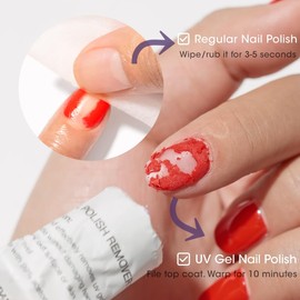 GELLEN GELLEN Gel Nail Polish Remover Pads 200PCS Acetone Gel Polish Remover Travel Bulk Set with Nail File and Cuticle Pusher Individually Wrapped Professional Soak Off UV Nails Remover Wipe for Salon Home