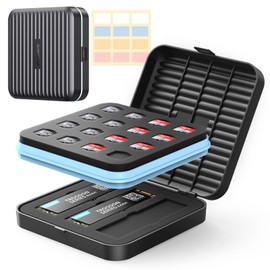 ORICO SD Card Holder, 15 Slot SD Card Memory, can be Used for 6 TF Cards, 6 SD Cards, 3 M.2 SSD, Shockproof and dustproof, Labeled Storage Card Box