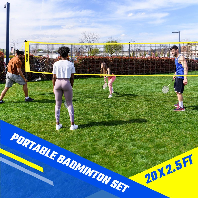 PATIASSY Badminton Set for Backyard Professional Badminton Net with 4
