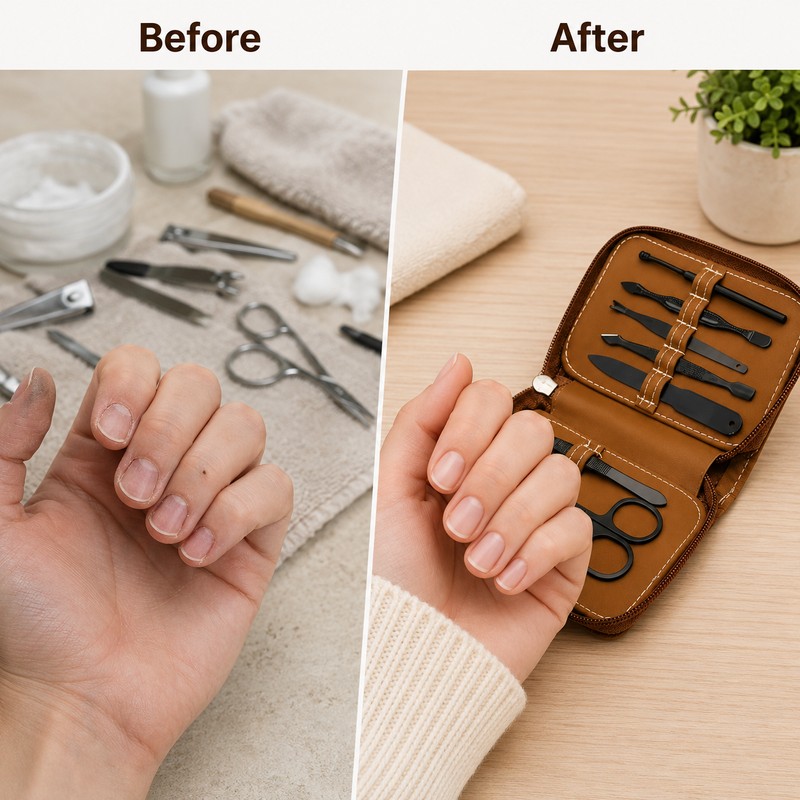 8-Piece Manicure and Pedicure Kit for Nail Grooming – Stainless