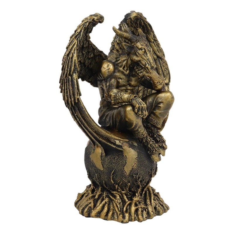 Sabbatic Goat The Thinker Baphomet Sitting On The Globe Statue