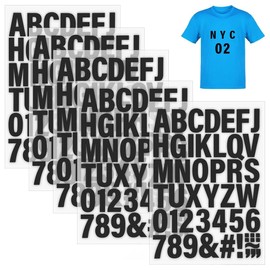 WeddHuis 5 Sheets Letters and Numbers for Clothes, Vinyl Letters, Heat Transfer Letters with A-Z PU Alphabets 0-9 Numbers (5.1 cm) (Black)