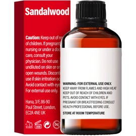 H'ana Sandalwood Essential Oil - 1.02 Fl Oz - for Hair, Skin, Diffuser, Aromatherapy, DIY Candle & Soap Making
