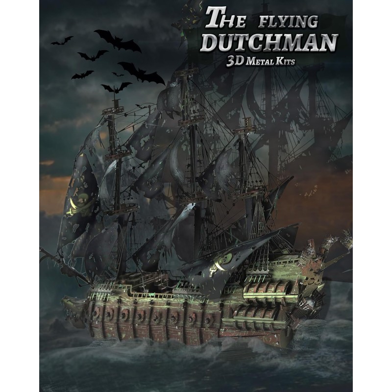 Piececool 3D Puzzle, Flying Dutchman, Sailing Ship, Pirate Ship, Metallic