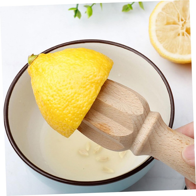 ABOOFAN 3pcs Beech Wood Lemon Juicer Handheld Manual Citrus Reamer