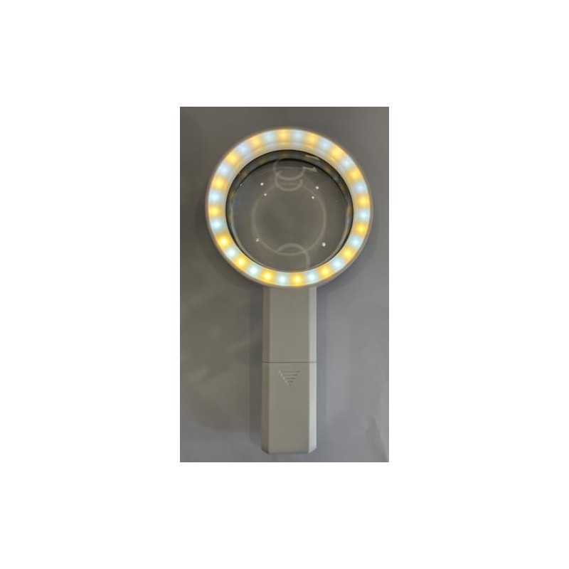 Handheld Magnifying Glass with LED Light, 5X and 10X Combined