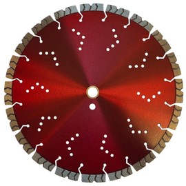 14" Aggressive Diamond Saw Blades for Concrete and Stone for Handheld and Block Saws, 4-5/8" Cutting Depth, 1" Arbor