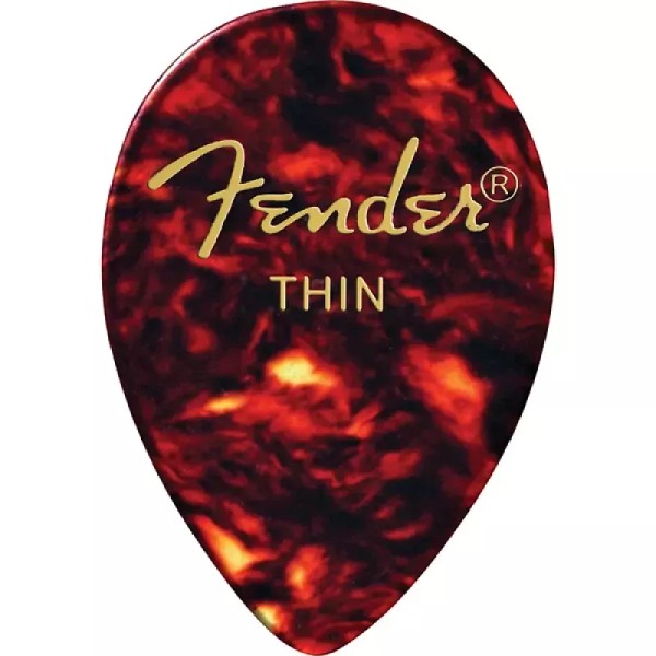 Fender 12 Pack Fender 358 Classic Teardrop Shell Picks -