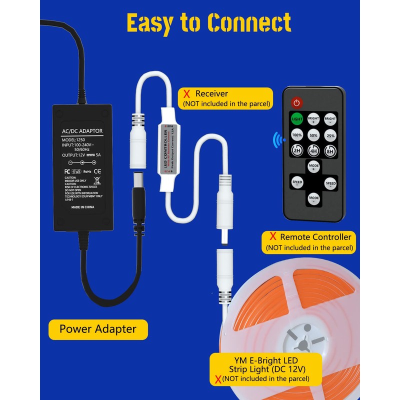 YM E-Bright Power Supply 12V 5A Power Supply DC /