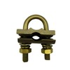Brass U Bolt Ground Clamp with 2 Conductors,4/0-4AWG Wire Range,