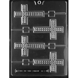 Dress My Cupcake DMCR061 Religious Cross Lollipop Chocolate Mold with Molding Instructions