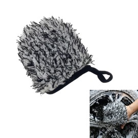 Microfiber Car Wash Mitt - 5.5 inches (14 cm) x 5.1 inches (13 cm) - Absorbent, Wheel Wash Gloves, Wheel Wash Gloves, Tire Gloves, Multifunctional Car Wash Gloves