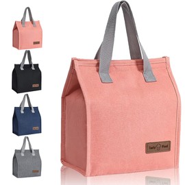 HUIBOHOU Lunch Bag,Reusable Insulated Lunch Bag for Women Men, Leakproof Lunch Box Tote Bag,Cool Bags for Kids Girls Boys Adults, Thermal Cooler Bag for Work School Picnic Travel (Pink)