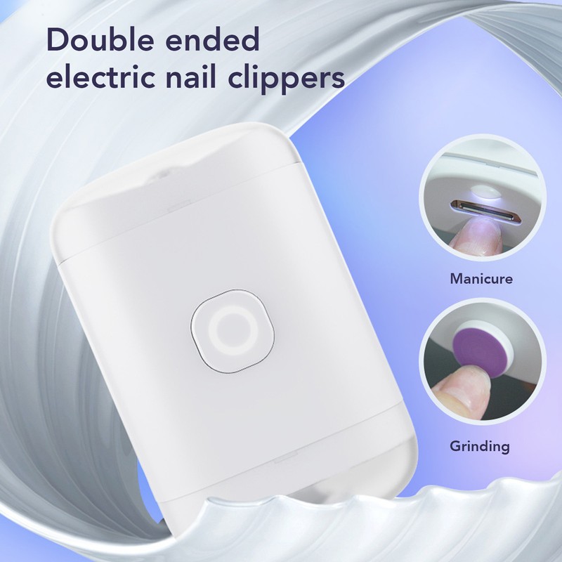 2 In 1 Electric Nail Clipper with Light Grinding Discs