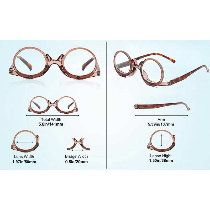OREUDO Magnifying Makeup Glasses for Women & Men HD Flip