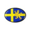 Sweden Flag Lion Emblem Proud Car Oval Domed Sticker 3D