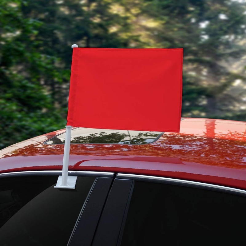 GRAPHICS & MORE Solid Red Car Truck Flag with Window
